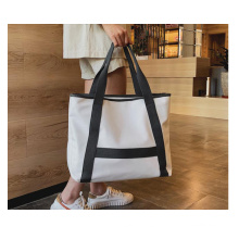 Large capacity thick cotton canvas lady's tote bag high quality shopping handbag